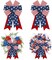 2pcs Patriotic Bows for Wreath, 4th of July Wreath Bows Labor Day Burlap Bows for Front Door